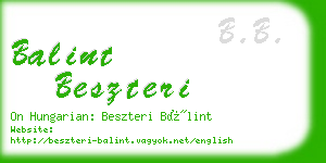 balint beszteri business card